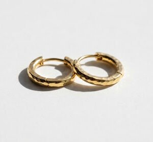 Hammered Gold Hoops